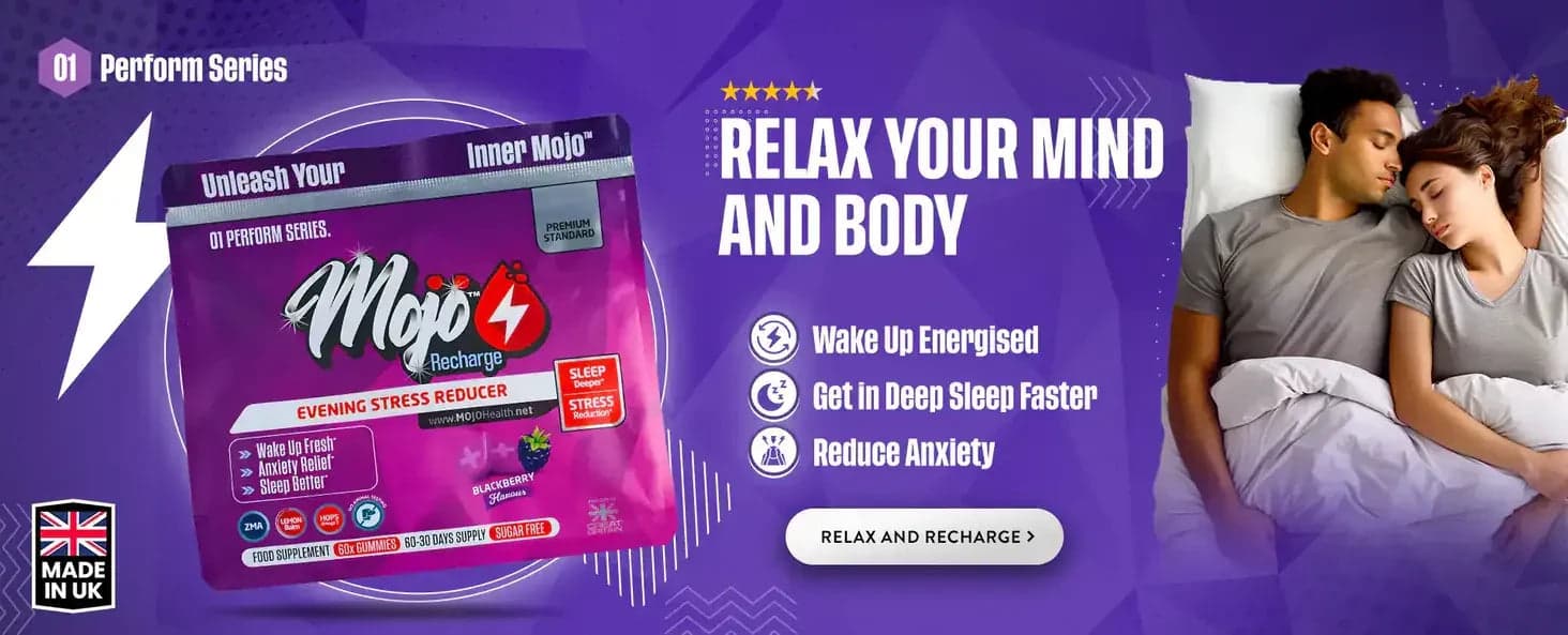 Mojo Recharge peredam stres malam โ santai pikiran dan tubuh Anda: bangun dengan energi penuh, tidur nyenyak lebih cepat, kurangi kecemasan. Santai dan isi ulang energi.